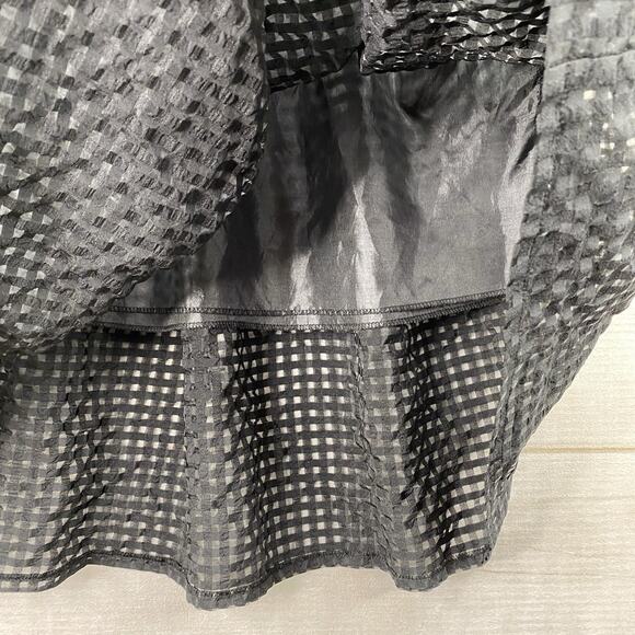 Akira Chicago Skirt Sz S Black Burnout Chiffon Lined Pleated Flare Lightweight - Picture 2 of 10